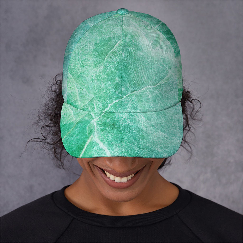 Teal Marble Print Baseball Cap