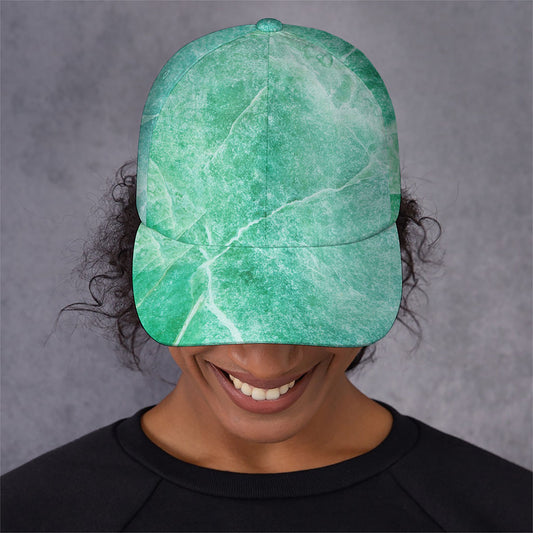 Teal Marble Print Baseball Cap