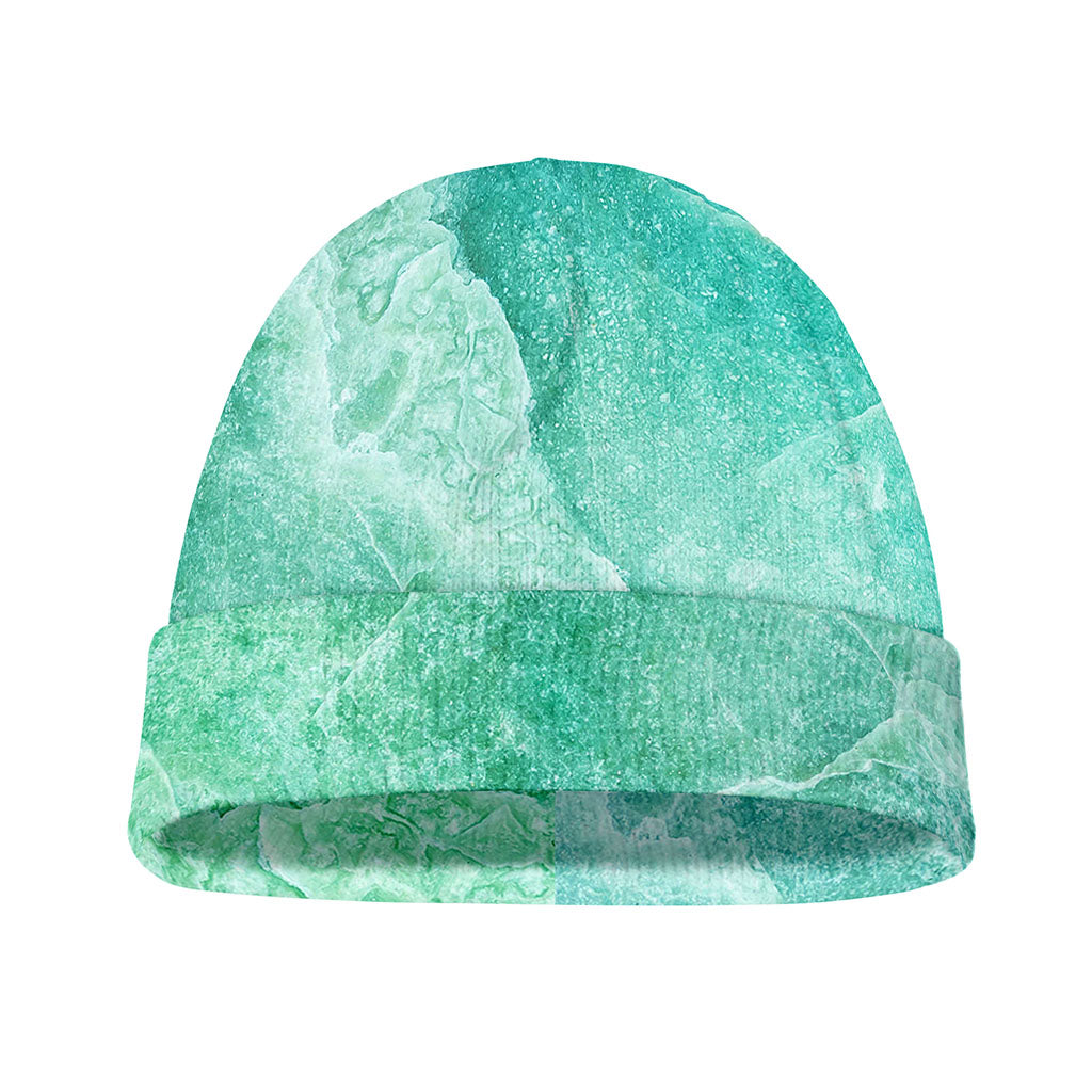 Teal Marble Print Beanie