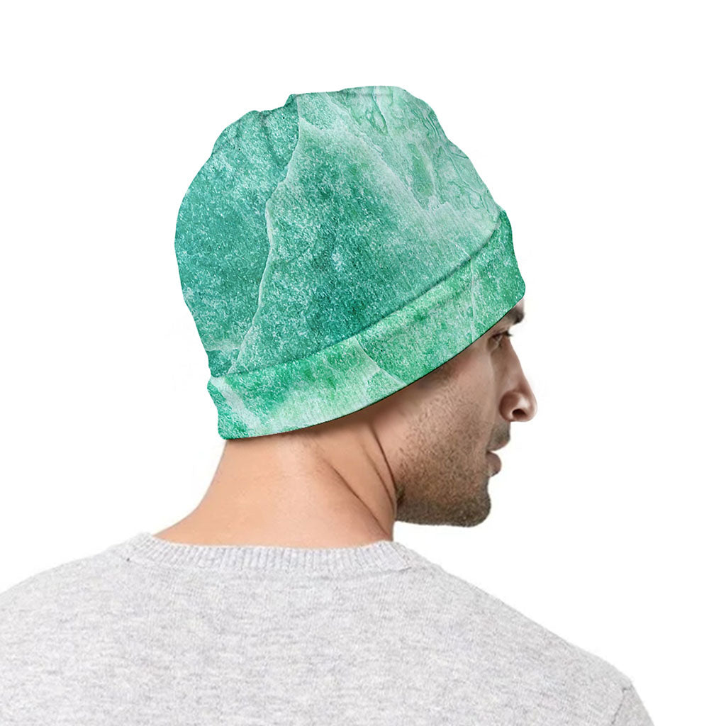 Teal Marble Print Beanie