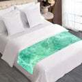 Teal Marble Print Bed Runner