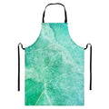 Teal Marble Print Bib Apron With Pocket