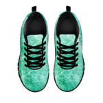 Teal Marble Print Black Running Shoes