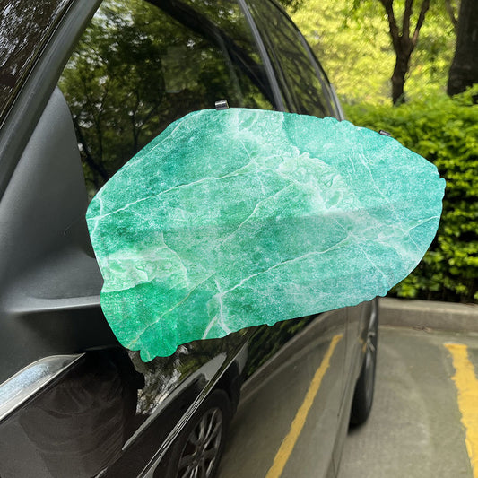 Teal Marble Print Car Side Mirror Covers