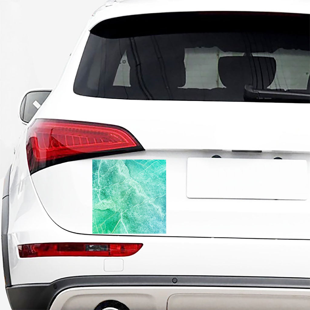 Teal Marble Print Car Sticker