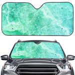 Teal Marble Print Car Windshield Sun Shade