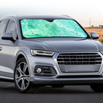 Teal Marble Print Car Windshield Sun Shade