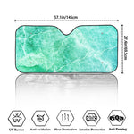 Teal Marble Print Car Windshield Sun Shade
