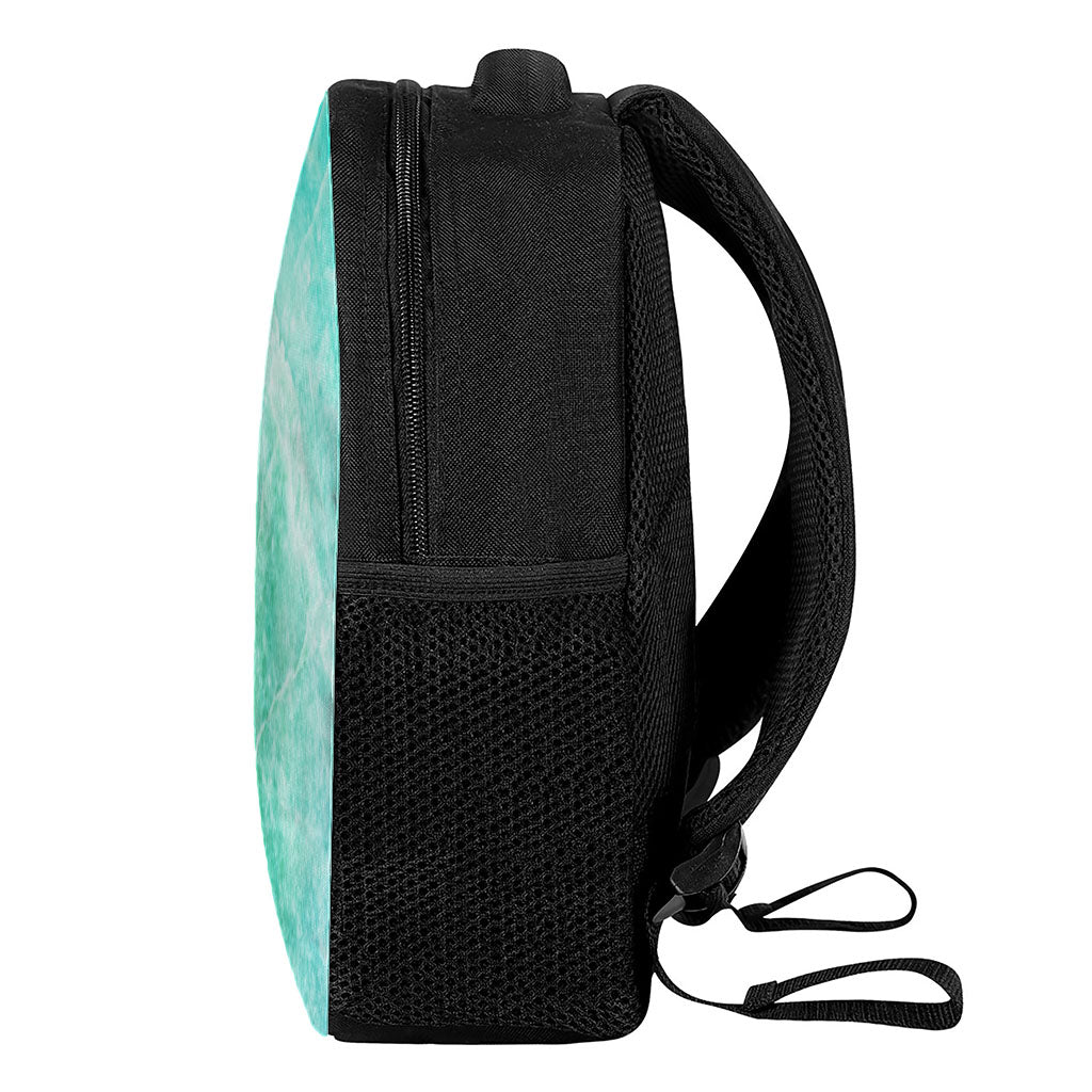 Teal Marble Print Casual Backpack