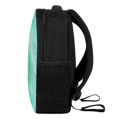 Teal Marble Print Casual Backpack