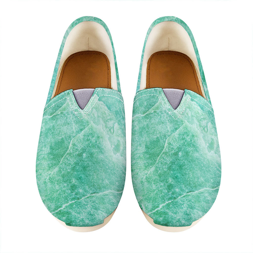 Teal Marble Print Casual Shoes