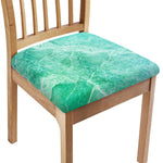 Teal Marble Print Chair Cushion Cover