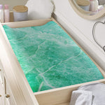 Teal Marble Print Changing Pad Cover