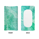 Teal Marble Print Changing Pad Cover