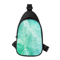 Teal Marble Print Sling Bag
