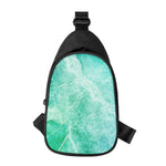 Teal Marble Print Chest Bag