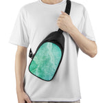 Teal Marble Print Chest Bag