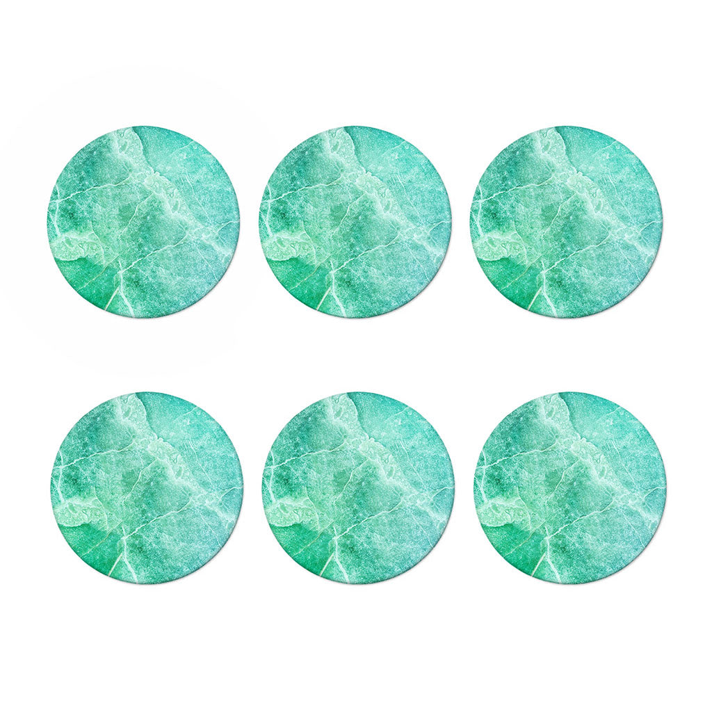 Teal Marble Print Coaster Set