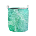 Teal Marble Print Collapsible Laundry Basket