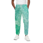 Teal Marble Print Cotton Pants