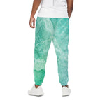 Teal Marble Print Cotton Pants