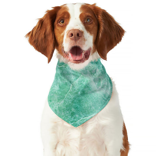 Teal Marble Print Dog Bandana