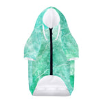 Teal Marble Print Dog Zip Up Hoodie