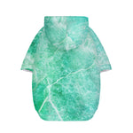 Teal Marble Print Dog Zip Up Hoodie