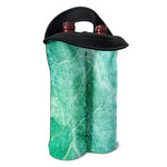 Teal Marble Print Double Neoprene Wine Tote