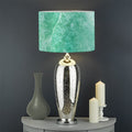Teal Marble Print Drum Lamp Shade