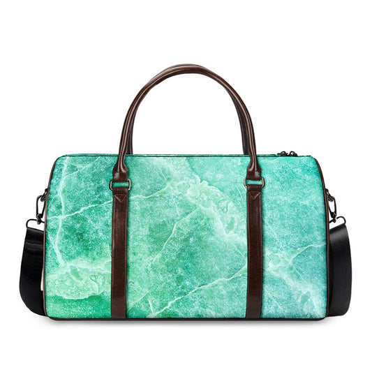 Teal Marble Print Duffle Bag