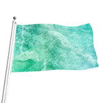 Teal Marble Print Flag