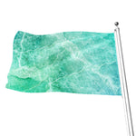 Teal Marble Print Flag