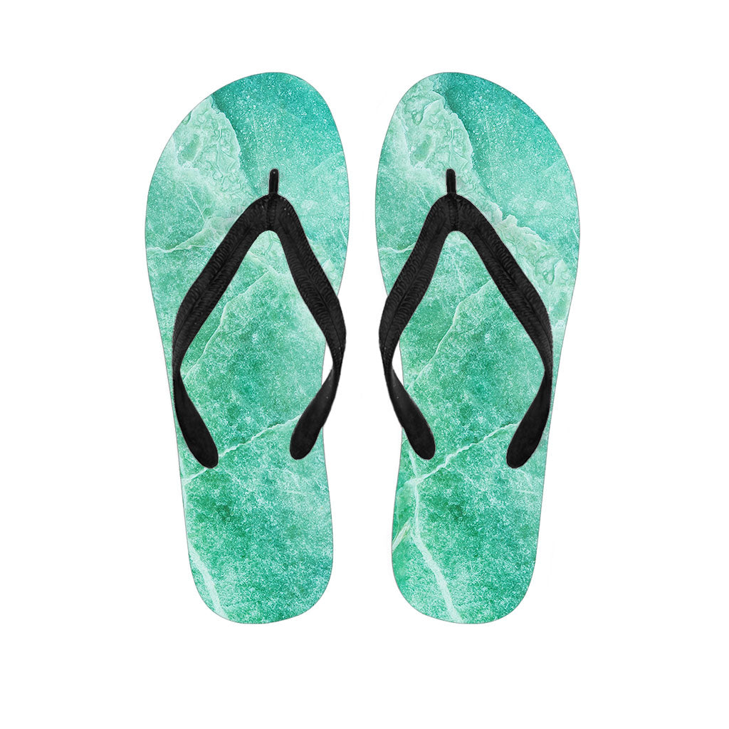 Teal Marble Print Flip Flops