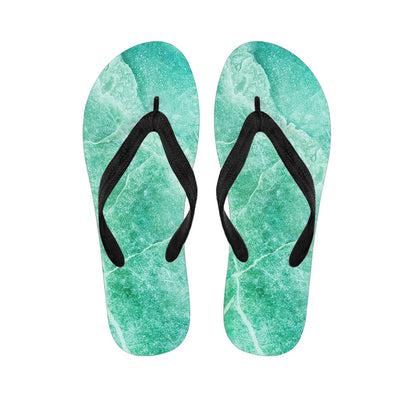 Teal Marble Print Flip Flops