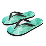 Teal Marble Print Flip Flops