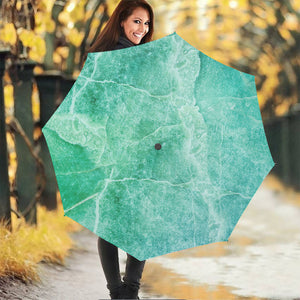 Teal Marble Print Foldable Umbrella