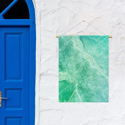 Teal Marble Print Garden Flag