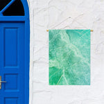 Teal Marble Print Garden Flag