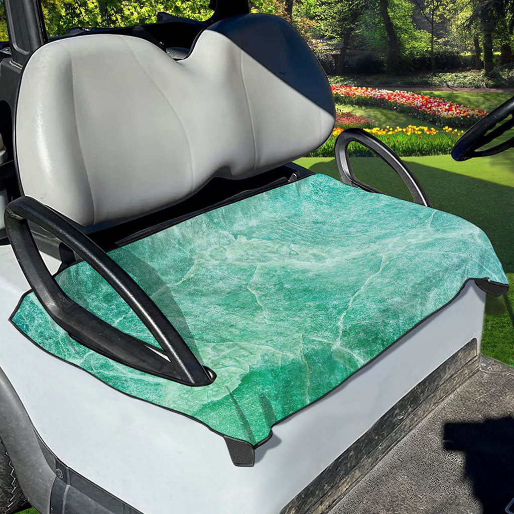 Teal Marble Print Golf Cart Seat Cover