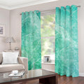 Teal Marble Print Grommet Curtains