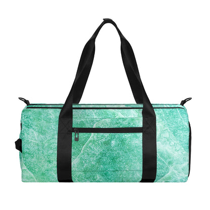 Teal Marble Print Gym Bag