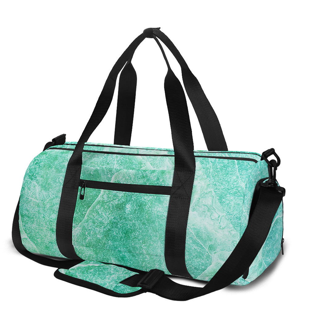 Teal Marble Print Gym Bag