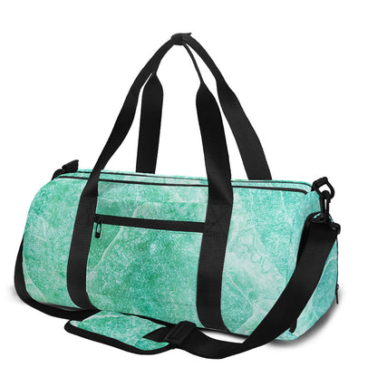 Teal Marble Print Gym Bag