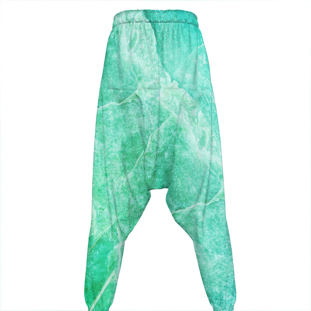 Teal Marble Print Hammer Pants
