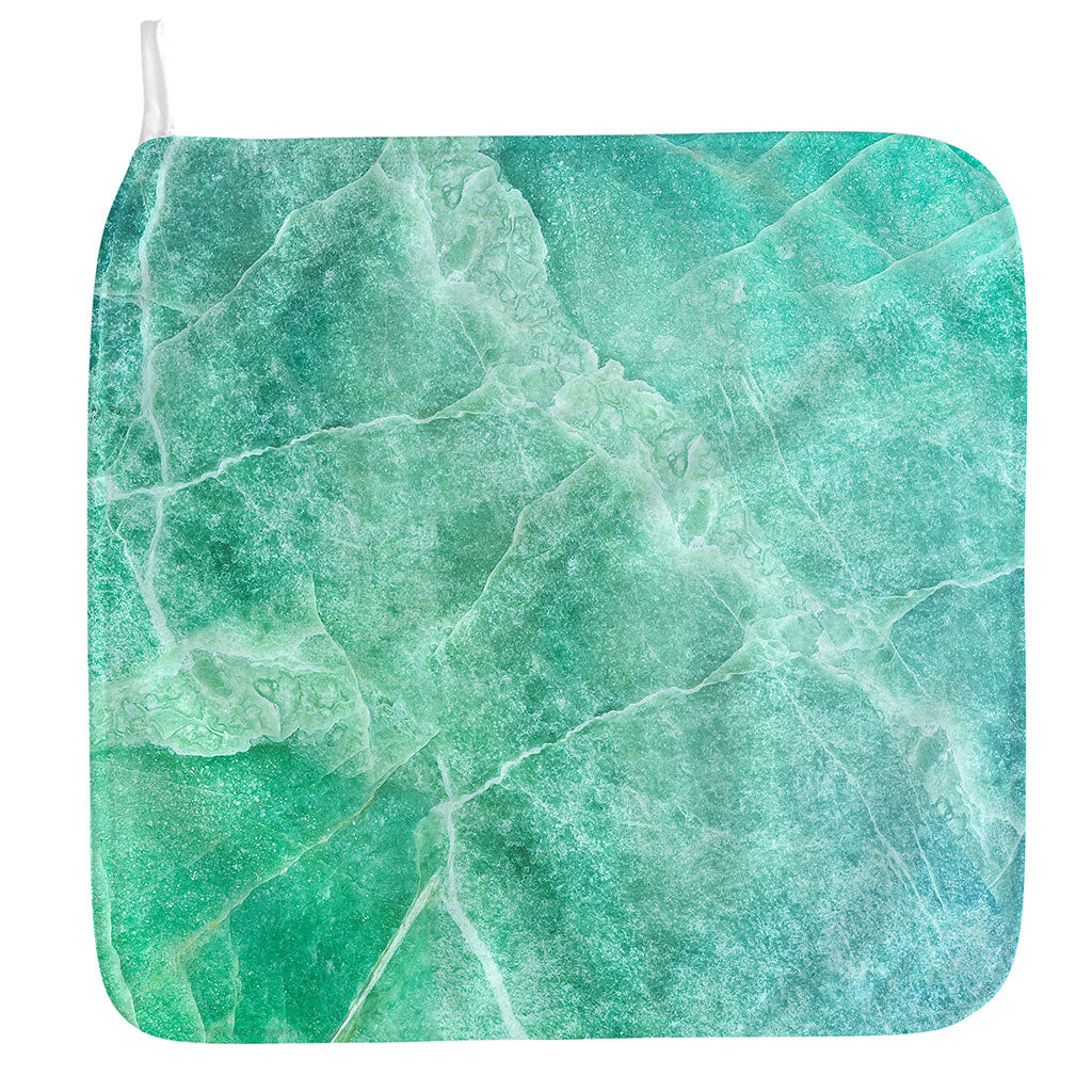 Teal Marble Print Hand Towel