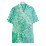 Teal Marble Print Hawaiian Shirt