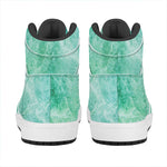 Teal Marble Print High Top Leather Sneakers