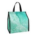 Teal Marble Print Insulated Lunch Tote