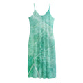 Teal Marble Print Jersey Midi Cami Dress